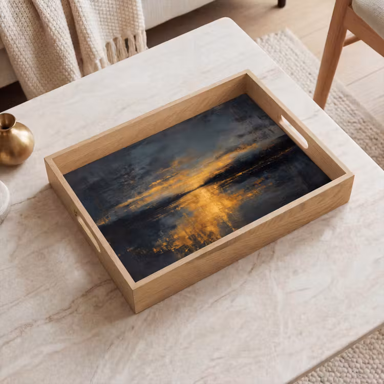 Dienblad - Gouden Reflectie op Water — 2