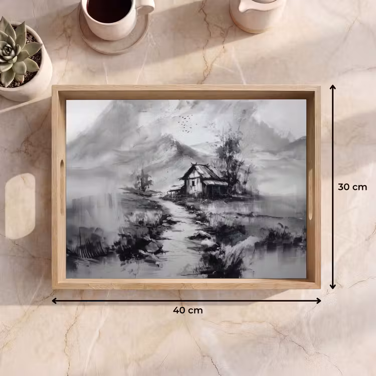 Dienblad - Hut - Grijs - Bergen - Mistig — 9