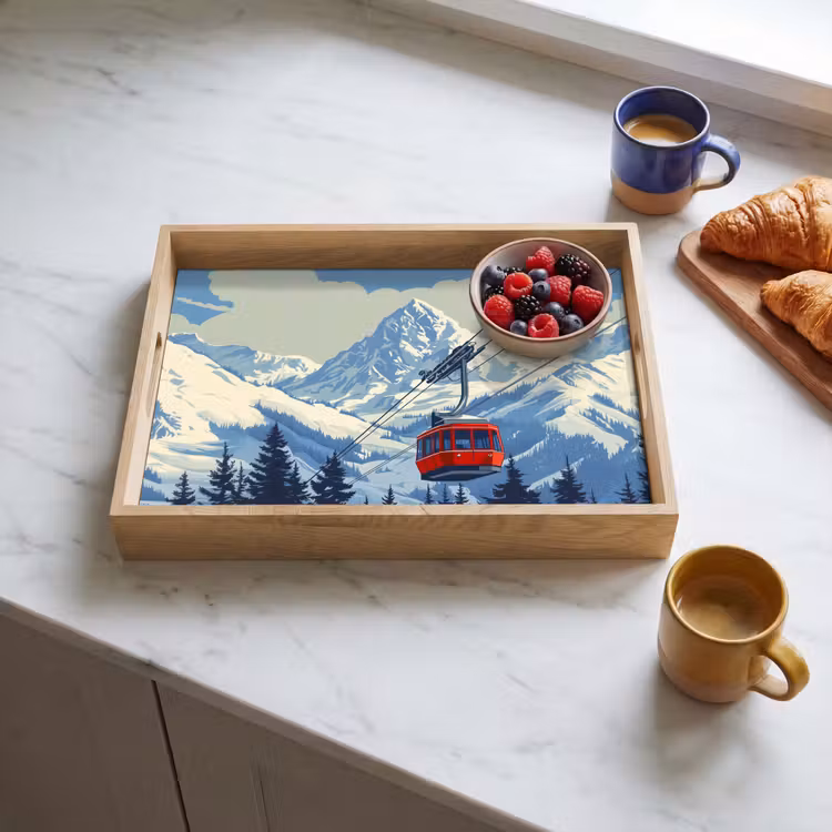 Dienblad - Kabelbaan - Sneeuw - Berglandschap — 4
