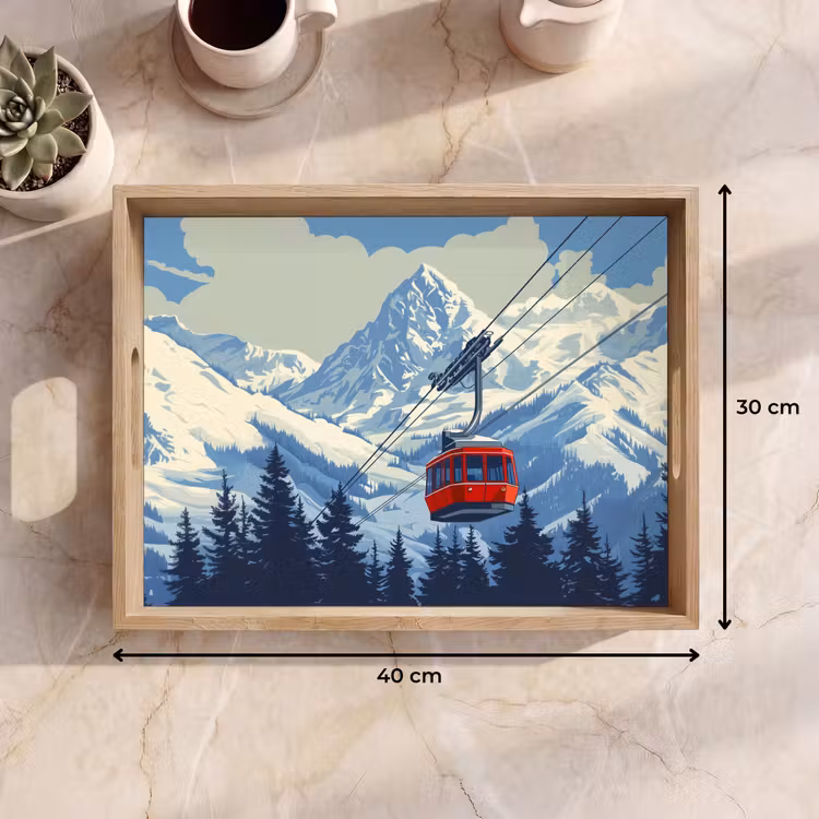 Dienblad - Kabelbaan - Sneeuw - Berglandschap — 9