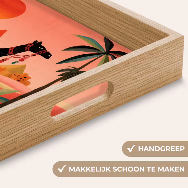 Dienblad - Kameel - Gekleurd tapijt - Duinen - Rode zon — 5