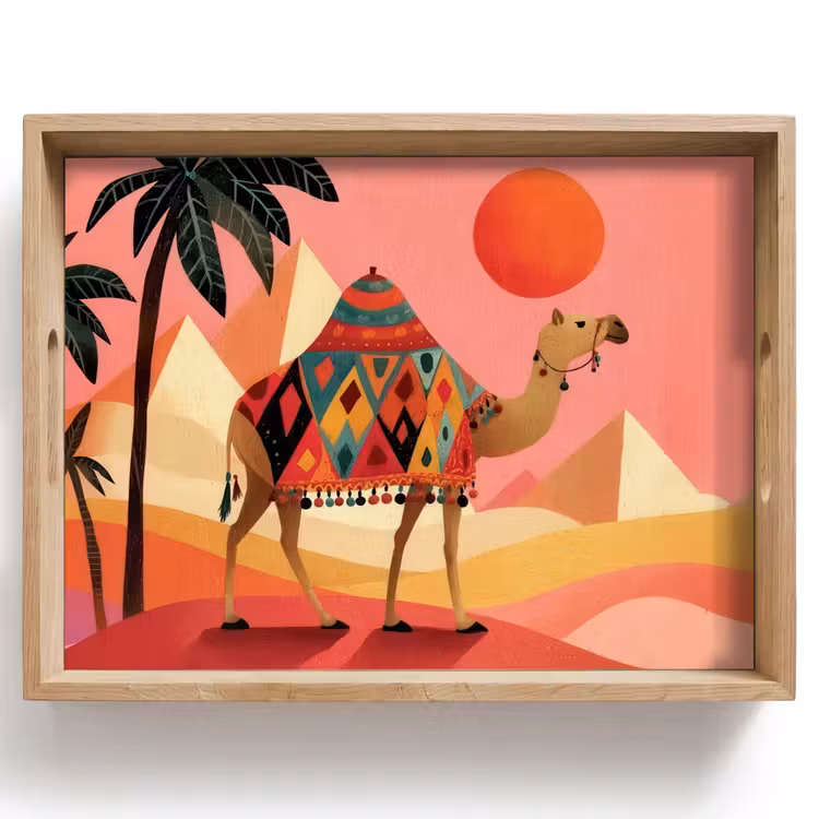 Dienblad - Kameel - Pyramides - Rode zon — 1