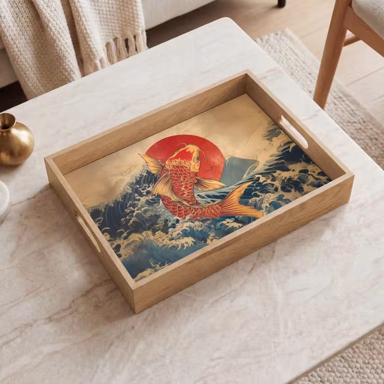 Dienblad - Koi - Zee - Golven - Zon — 2
