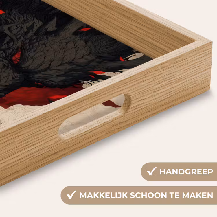 Dienblad - Krijger - Draak - Zwart - Rood - Rook — 5