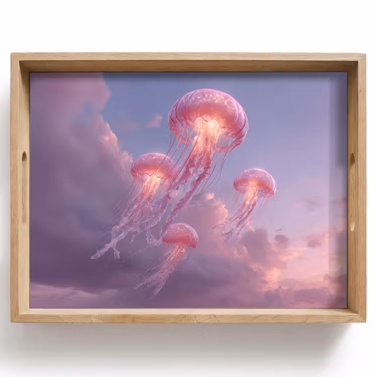 Dienblad - Kwallen - Roze - Wolken — 1