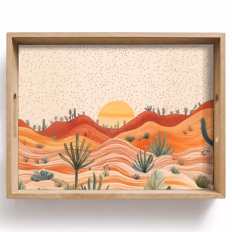 Dienblad - Landschap - Heuvels - Zonsondergang — 1