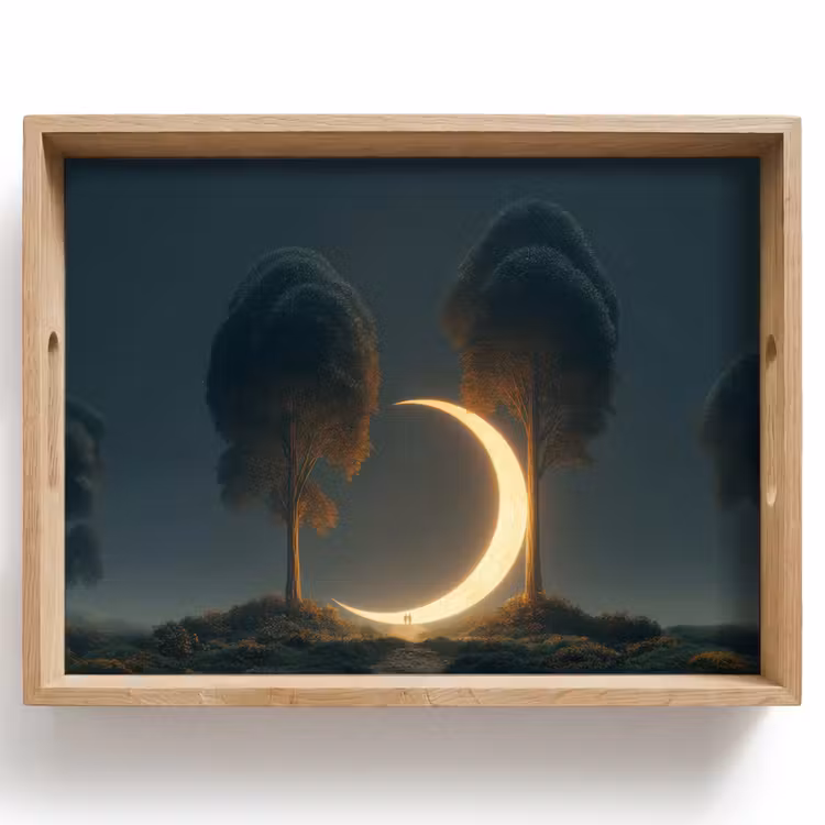 Dienblad - Maan - Bomen - Wandeling — 1
