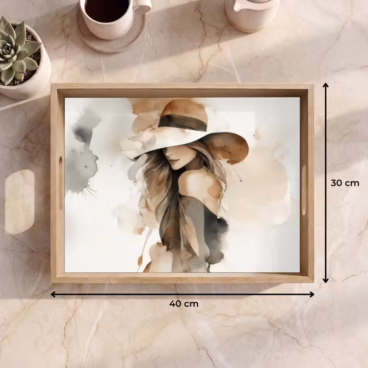 Dienblad - Mysterieus - Vrouw - Sepia — 9