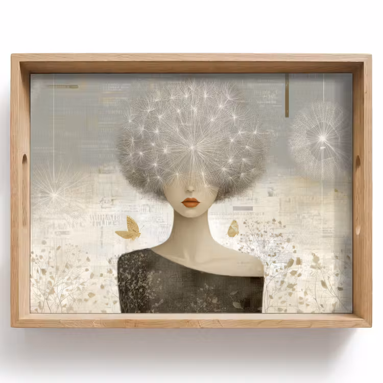 Dienblad - Pluis - Vrouw - Beige — 1