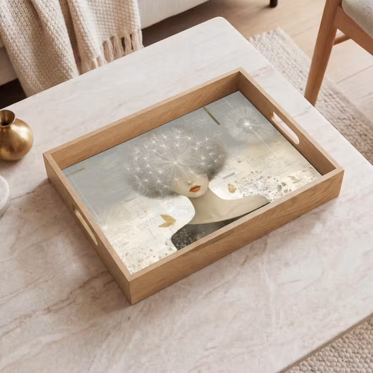 Dienblad - Pluis - Vrouw - Beige — 2