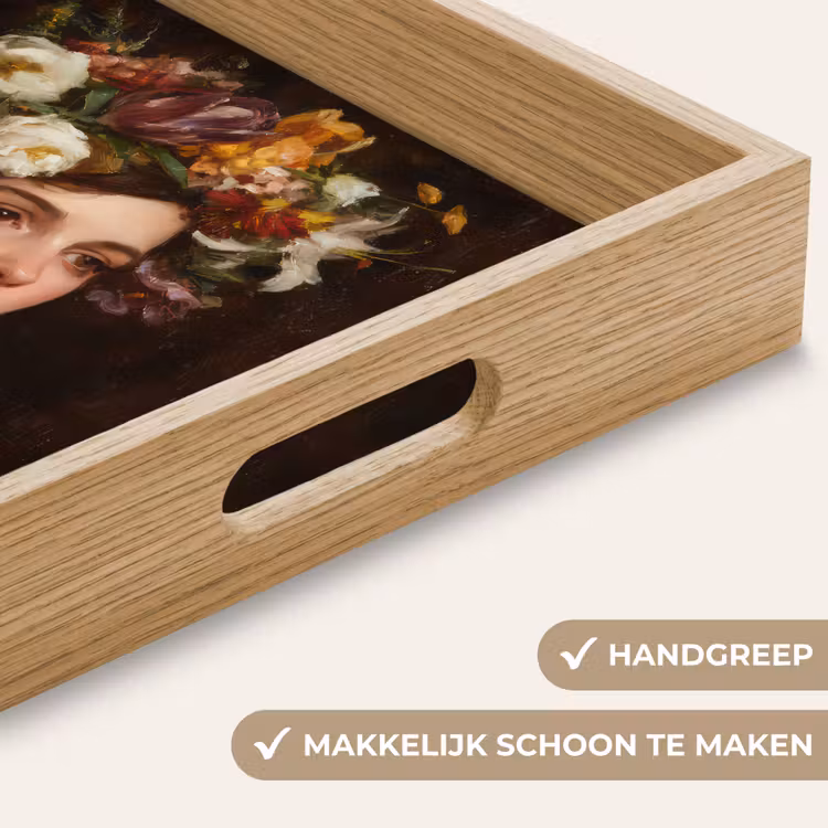 Dienblad - Portret - Vrouw - Bloemen — 5