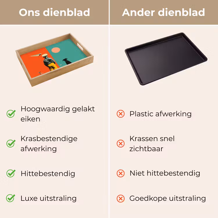 Dienblad - Retro - Jongen - Hond - Rood - Groen — 3