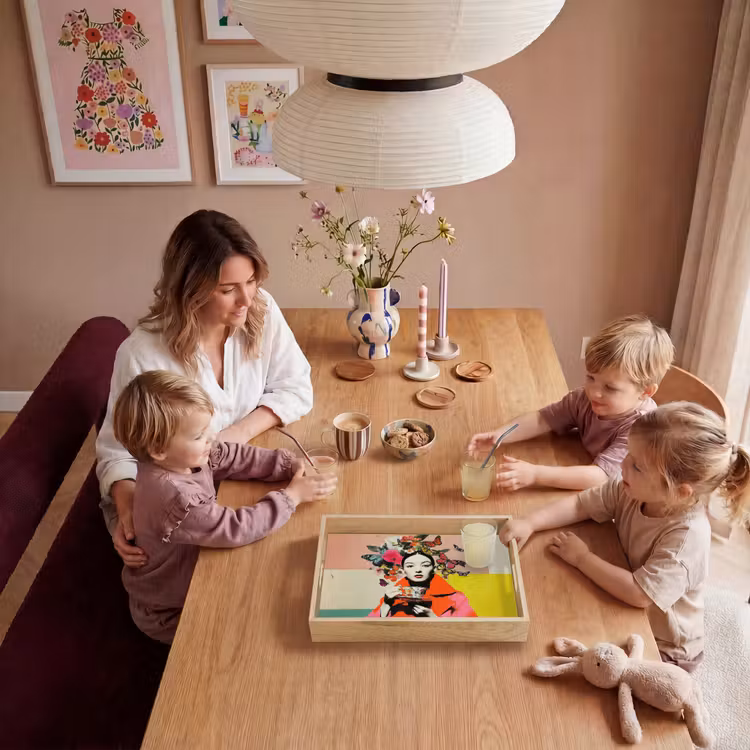 Dienblad - Retro - Vrouw - Kopje - Vlinders — 7