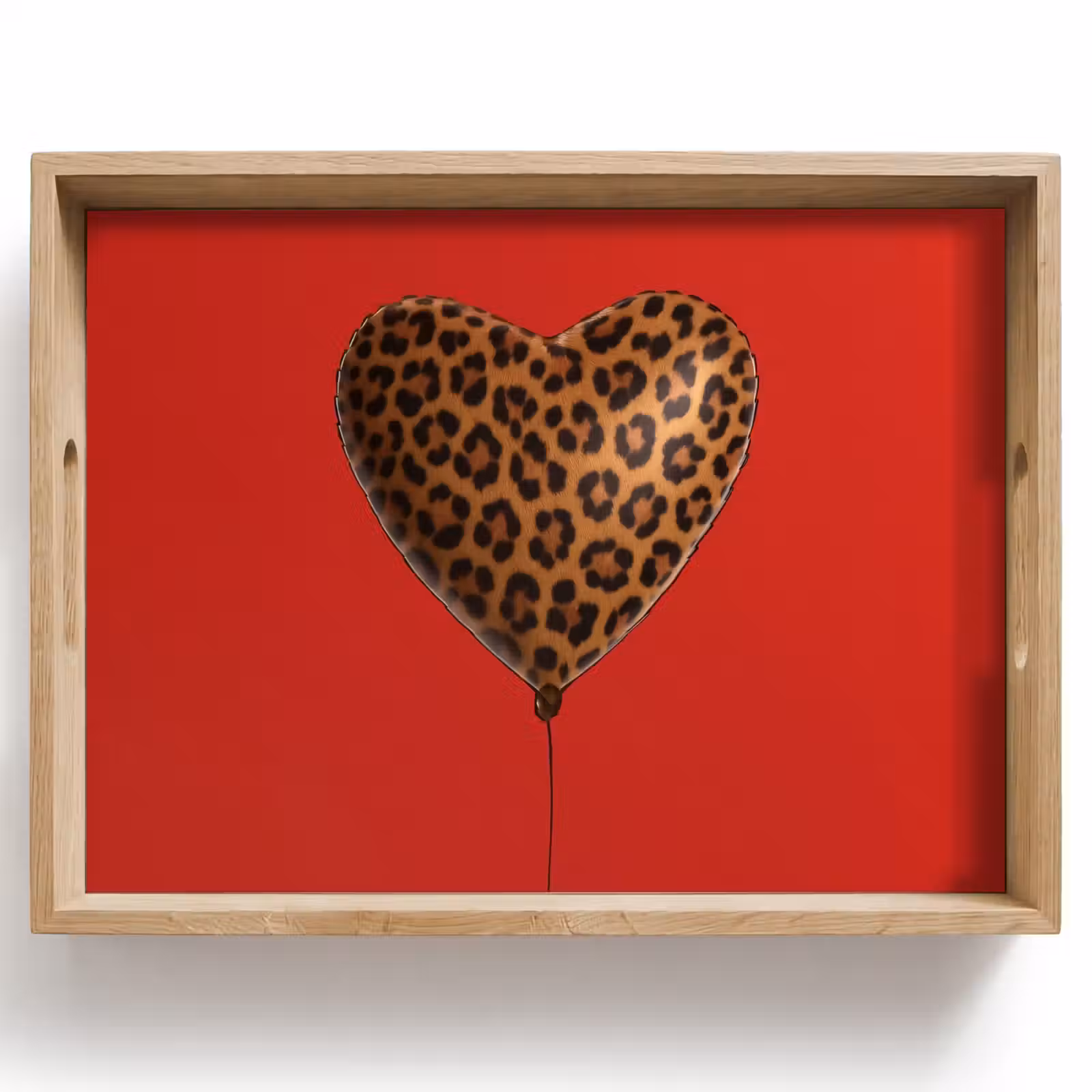 Dienblad - Ballon - Hartvormig - Rood - Panterpatroon — 1