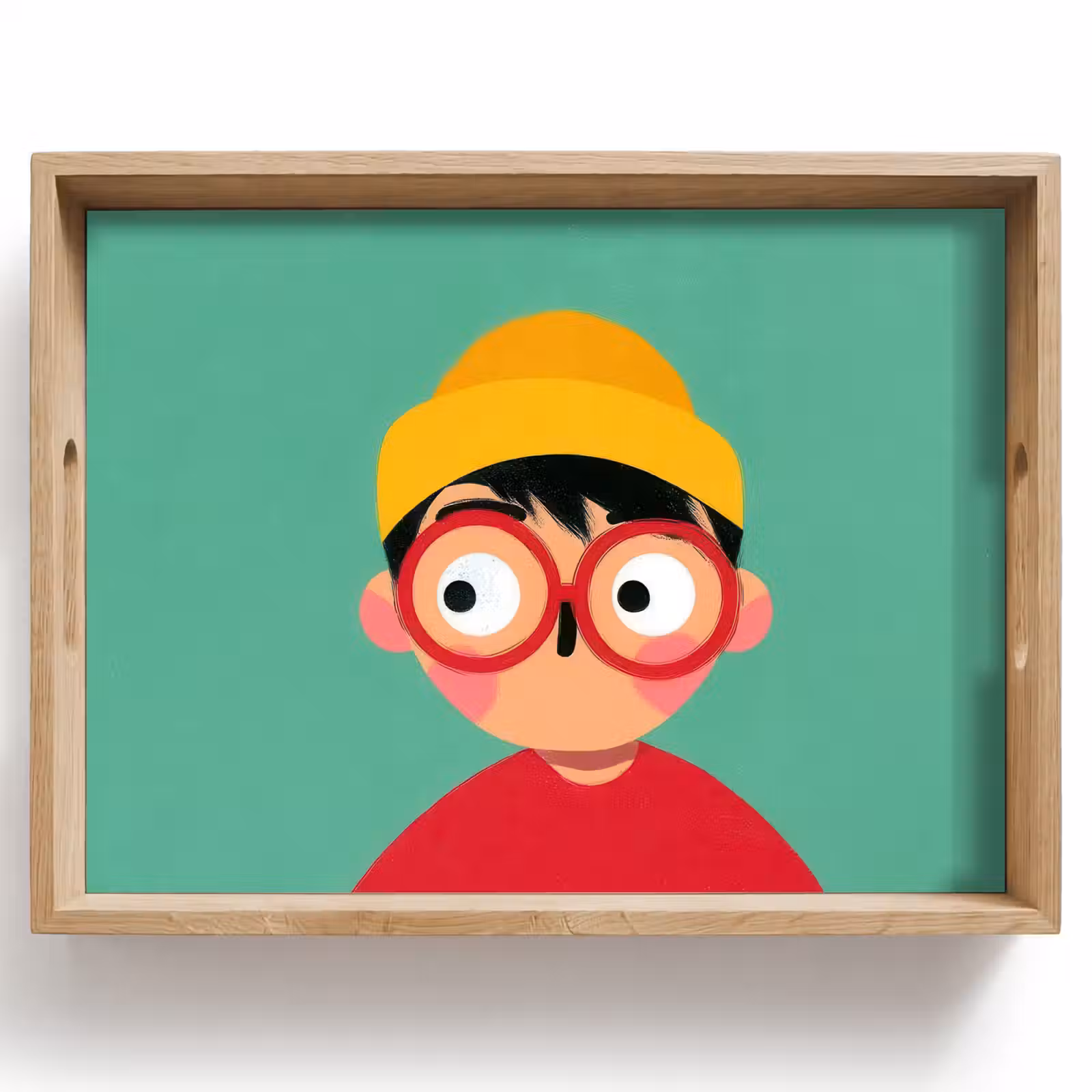 Dienblad - Jongen - Cartoon - Bril - Muts — 1