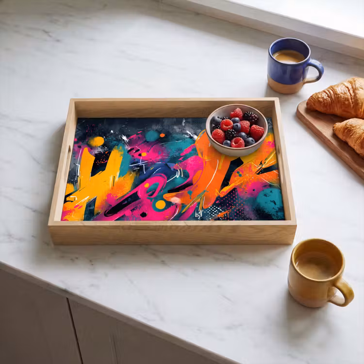 Dienblad - Abstract - Graffiti - Kleurrijk - Verfspatten — 4