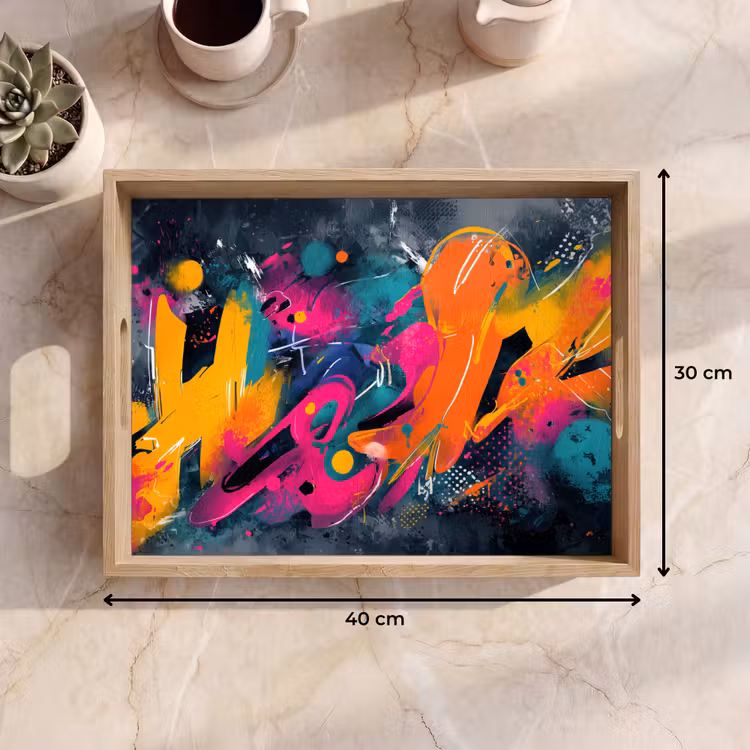 Dienblad - Abstract - Graffiti - Kleurrijk - Verfspatten — 9