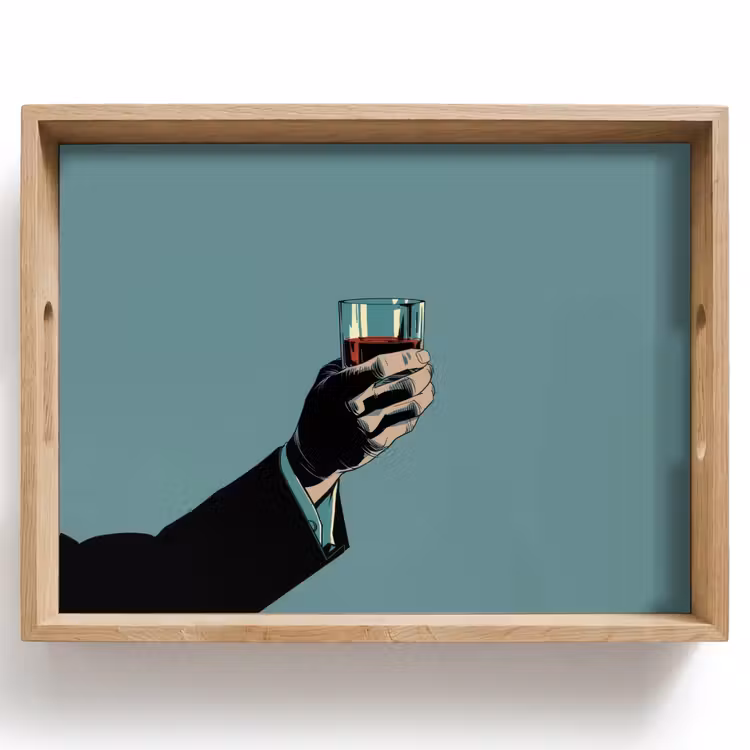 Dienblad - Arm - Glas - Pak - Blauw — 1