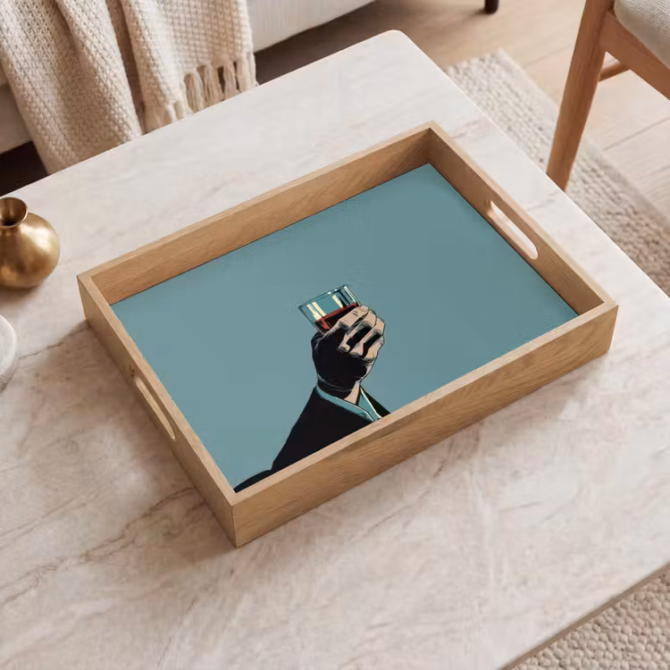 Dienblad - Arm - Glas - Pak - Blauw — 2