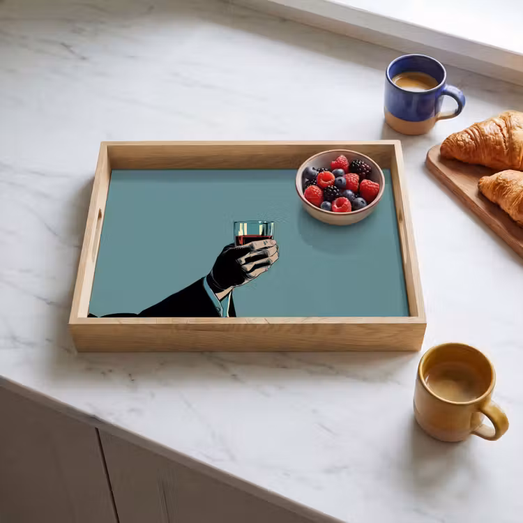 Dienblad - Arm - Glas - Pak - Blauw — 4