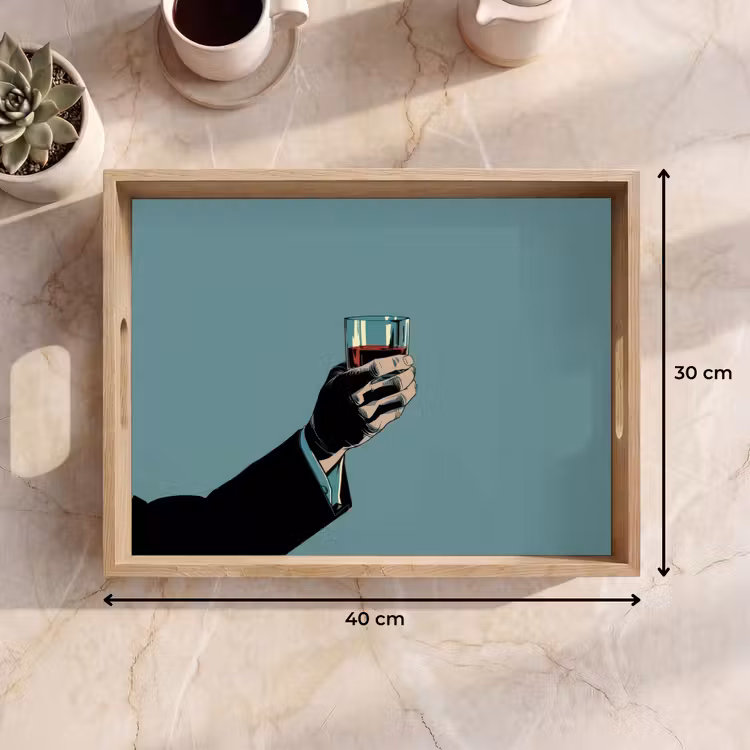 Dienblad - Arm - Glas - Pak - Blauw — 9