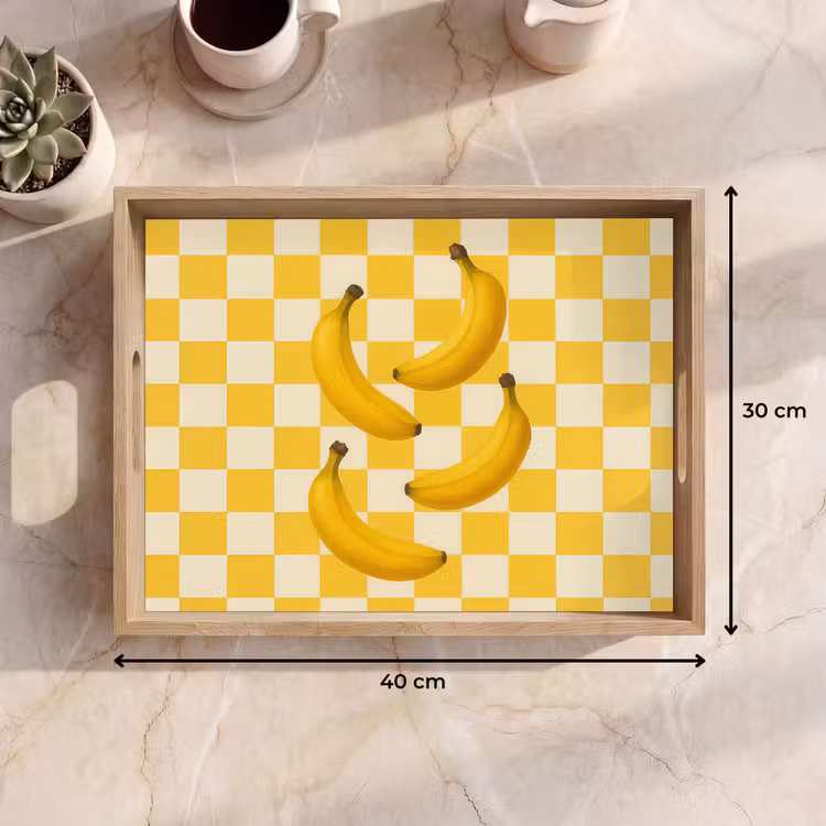 Dienblad - Bananen - Geel - Geblokt — 9