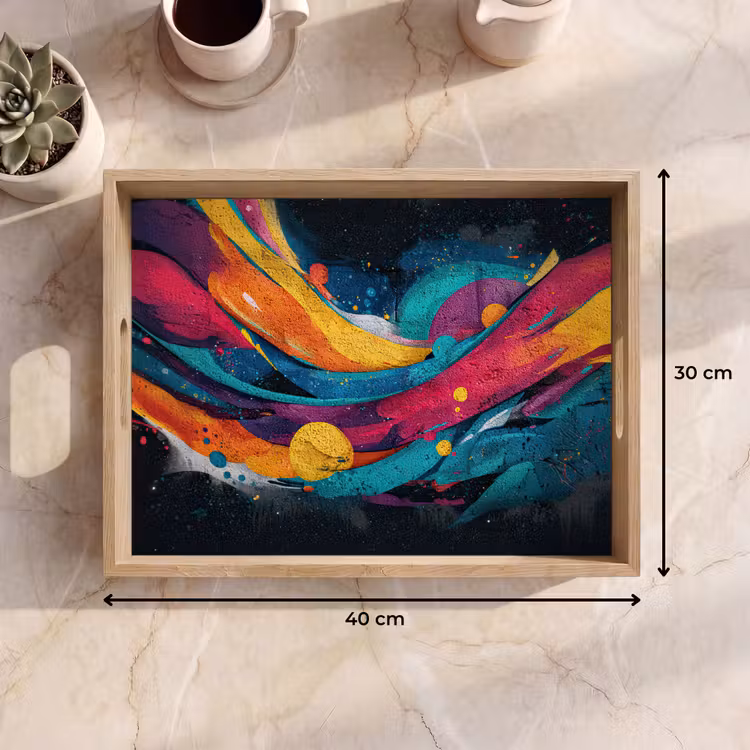 Dienblad - Banen - Golven - Kleurrijk - Abstract — 9