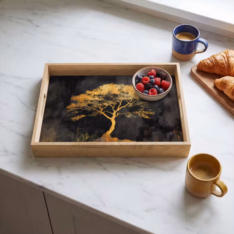 Dienblad - Boom - Schilderij - Goud - Abstract — 4