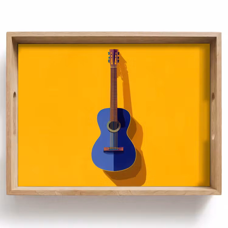 Dienblad - Gitaar - Akoestisch - Minimalistisch - Geel — 1