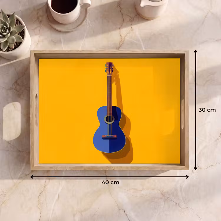 Dienblad - Gitaar - Akoestisch - Minimalistisch - Geel — 9
