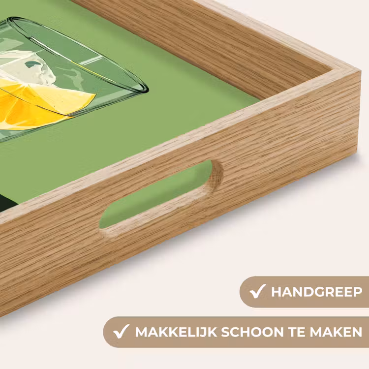 Dienblad - Glas - Citroen - Ijsblokjes - Groen — 5