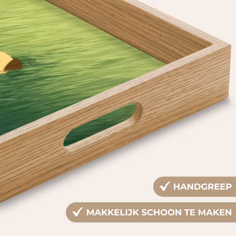 Dienblad - Hondje - Gras - Oren - Bruin — 5