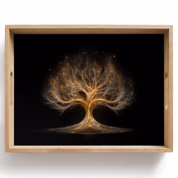 Dienblad - Lichtjes - Boom - Abstract - Zwart — 1