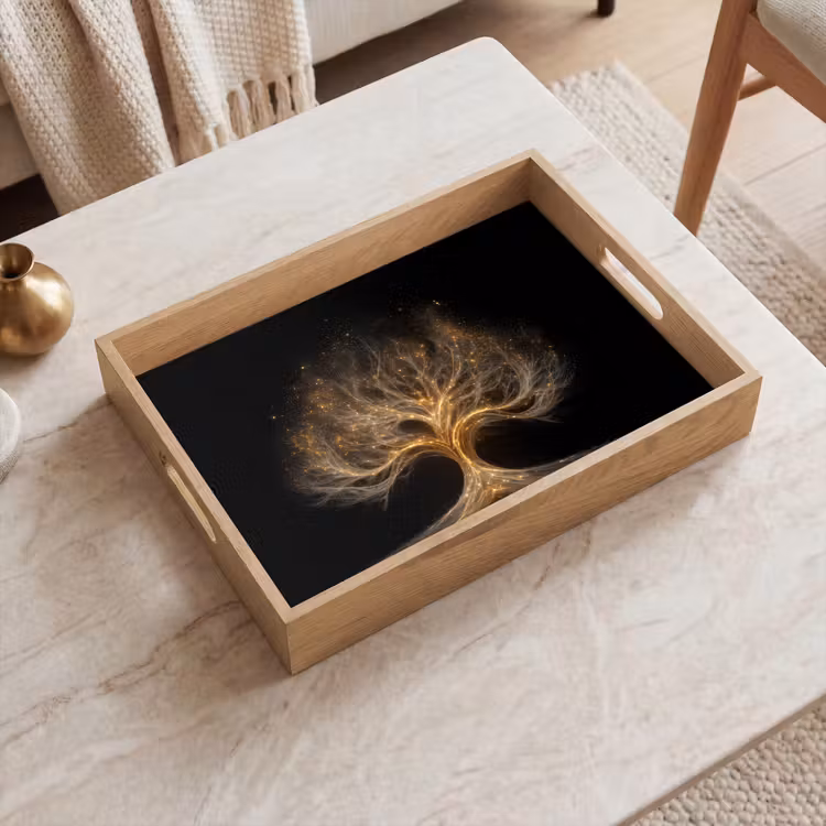 Dienblad - Lichtjes - Boom - Abstract - Zwart — 2