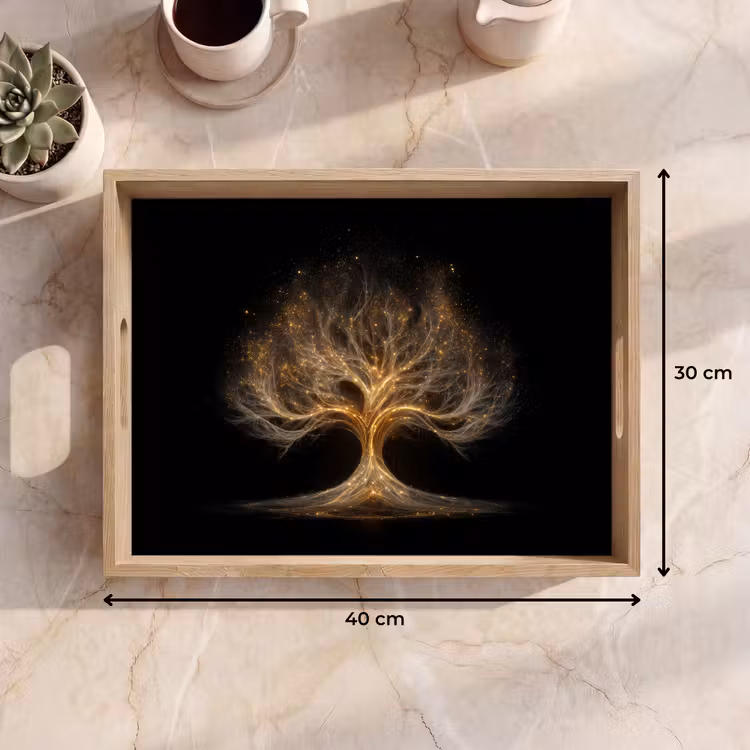 Dienblad - Lichtjes - Boom - Abstract - Zwart — 9