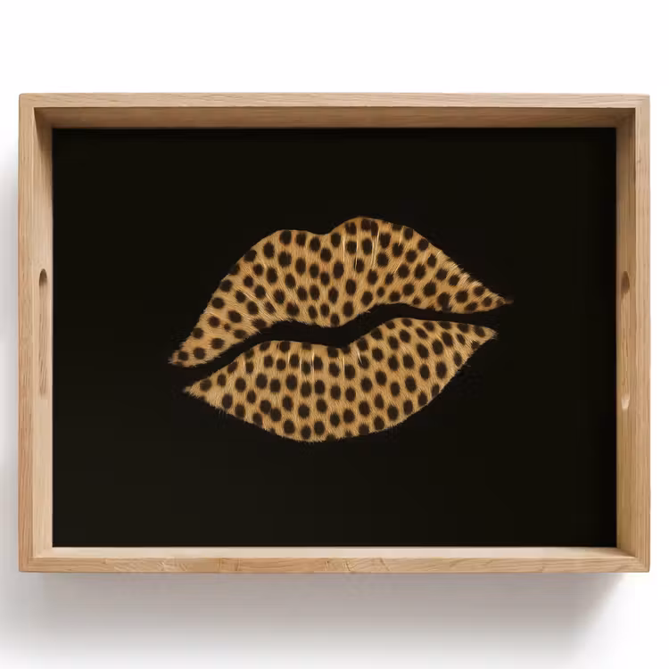 Dienblad - lip - Zwart - Panterprint — 1
