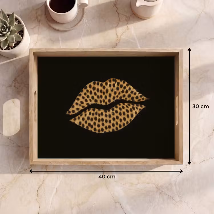 Dienblad - lip - Zwart - Panterprint — 9