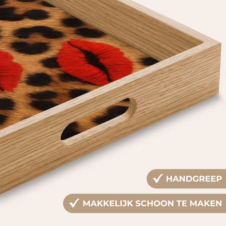 Dienblad - Lippen - Drie - Rood - Panterprint — 5