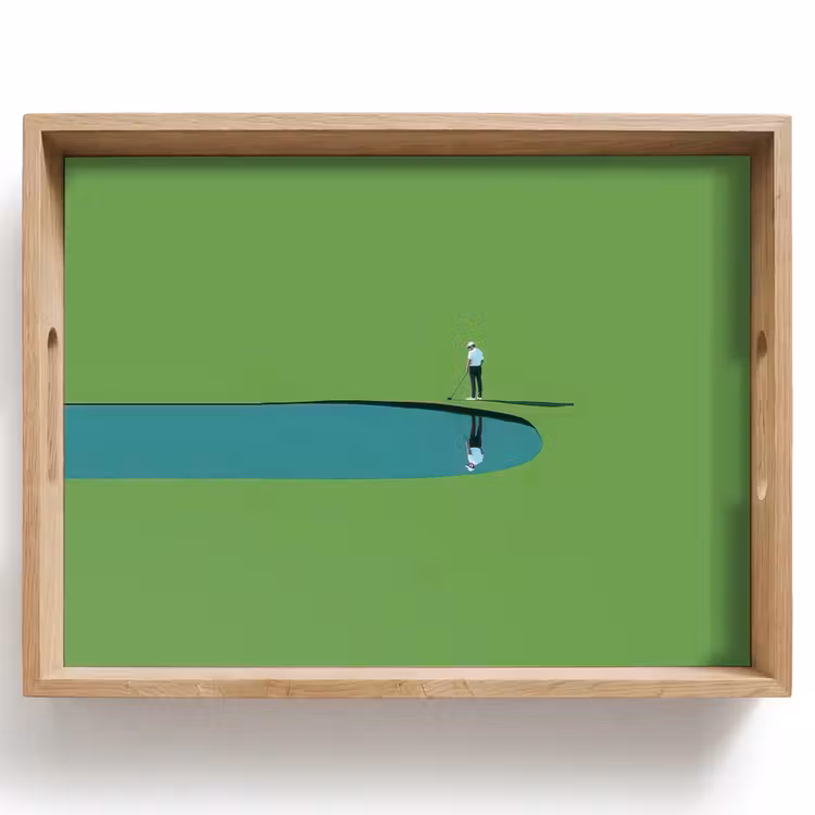 Dienblad - Persoon - Golf - Water - Blauw — 1