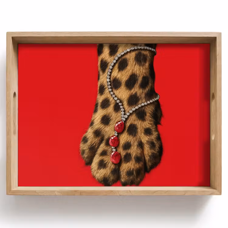 Dienblad - Poot - Luipaard - Ketting - Edelstenen — 1