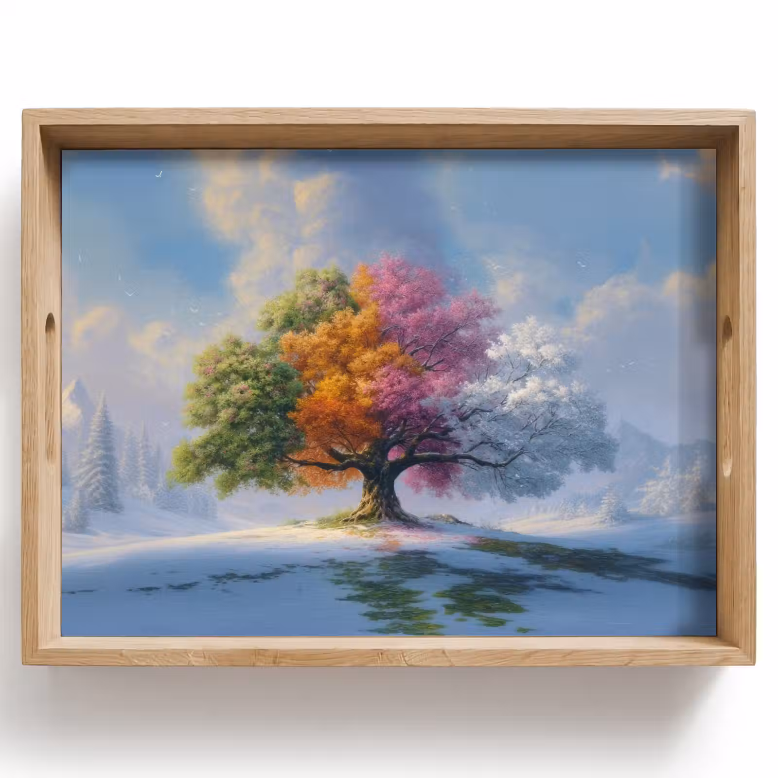 Dienblad - Boom - Seizoenen - Winter - Landschap — 1