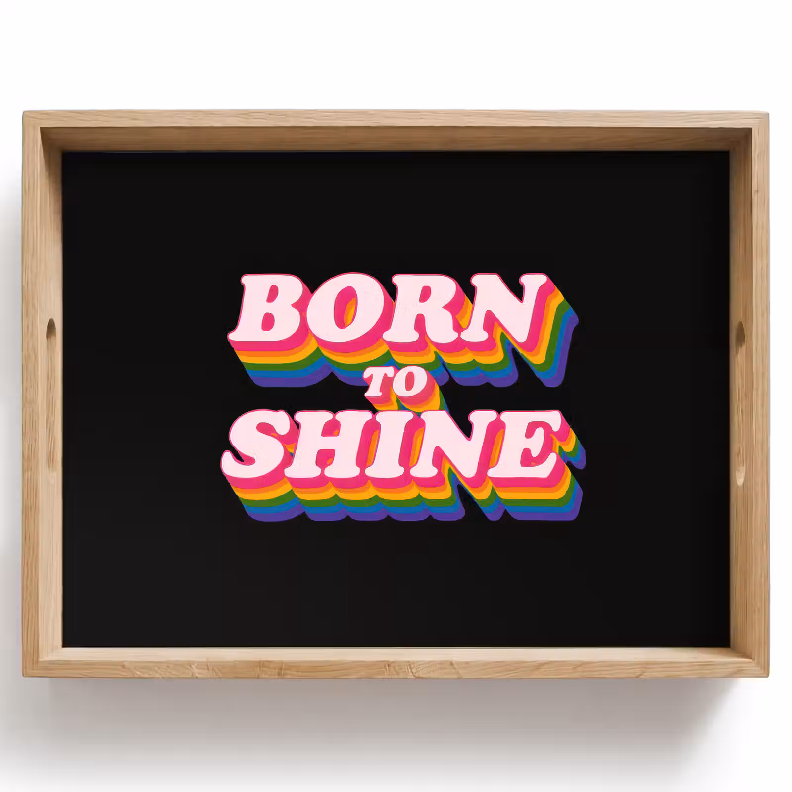 Dienblad - Quote - Regenboog - Roze - Zwart — 1