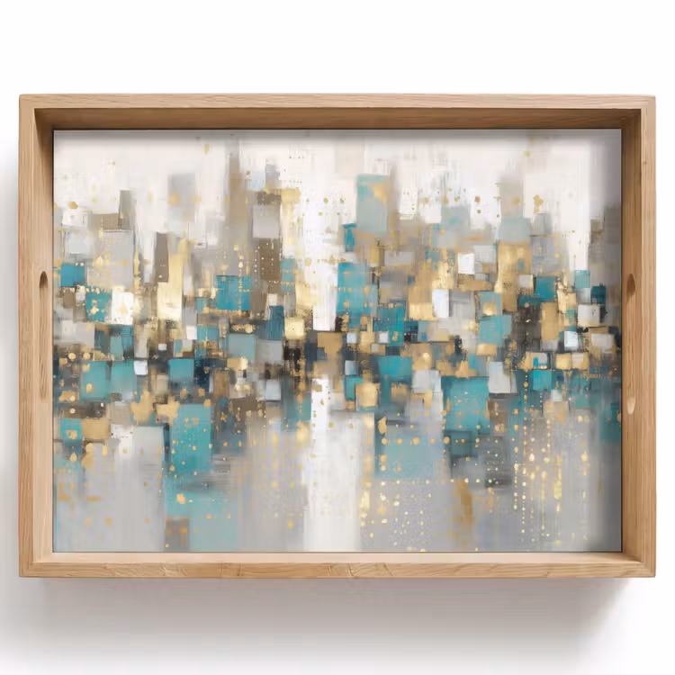 Dienblad - Abstract - Blokken - Goud - Skyline — 1