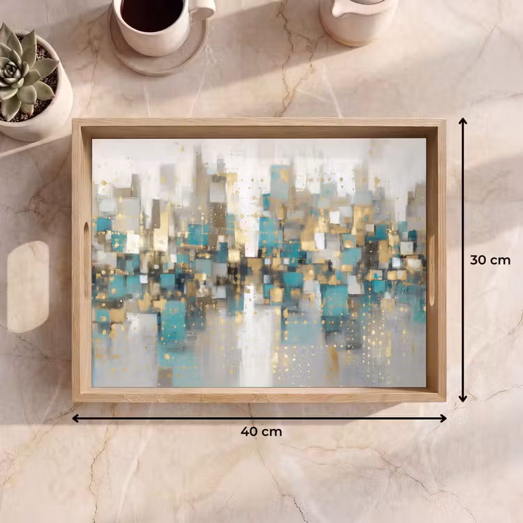 Dienblad - Abstract - Blokken - Goud - Skyline — 9