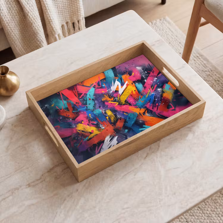 Dienblad - Abstract - Explosie - Neonkleuren — 2