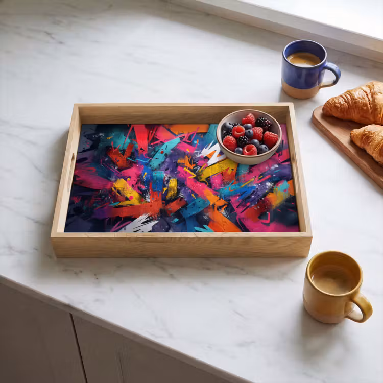 Dienblad - Abstract - Explosie - Neonkleuren — 4