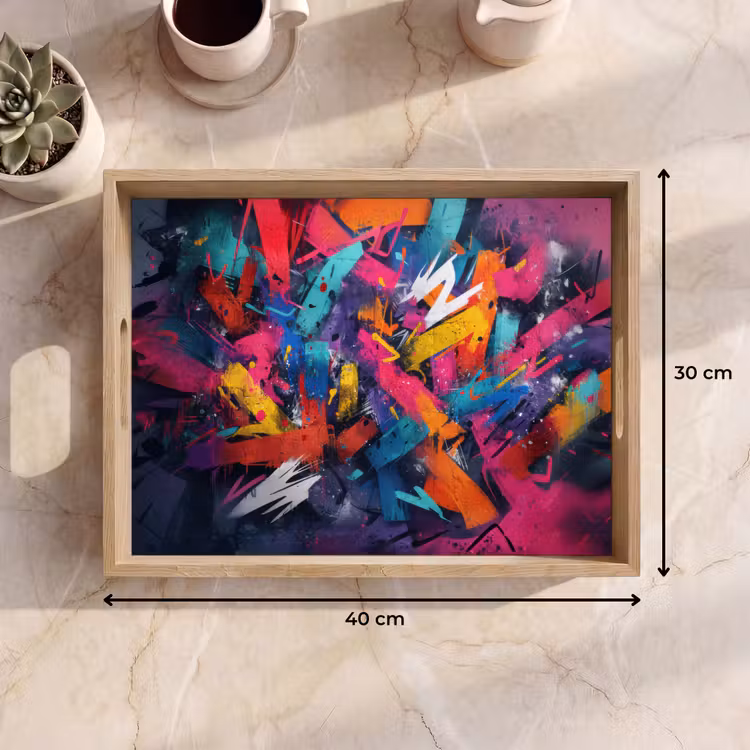 Dienblad - Abstract - Explosie - Neonkleuren — 9