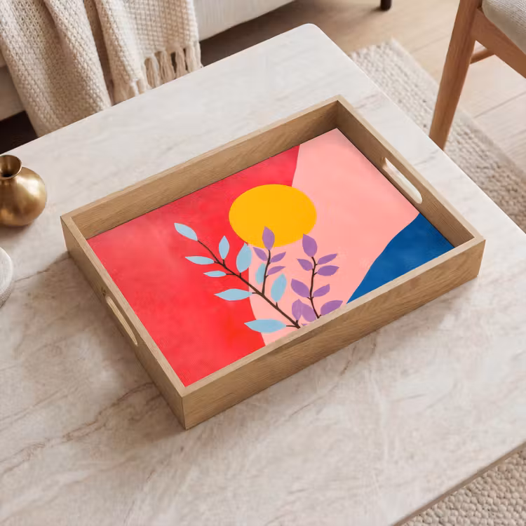 Dienblad - Bladeren - Zon - Abstracte vormen — 2
