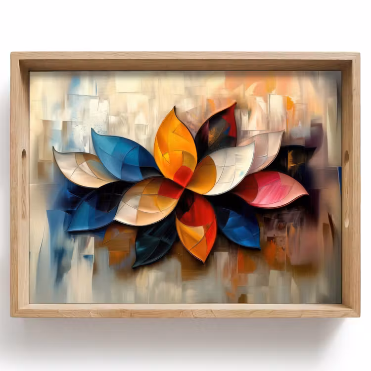 Dienblad - Bloem - Abstract - Kleurrijk - Bladeren — 1