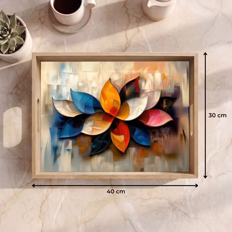 Dienblad - Bloem - Abstract - Kleurrijk - Bladeren — 9